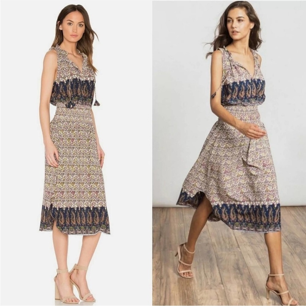 MISA Los Angeles Maddie Sleeveless Midi Dress in French Floral Paisley XS NWOT